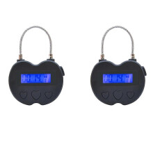 Smart Time Lock with LCD Display USB Rechargeable Timer Padlock for Travel Security