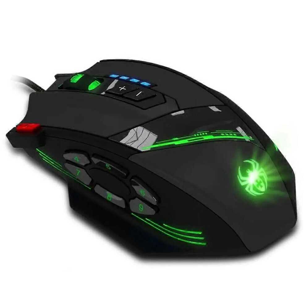 Zelotes C12 Wired Gaming Mouse, 12 Programmable Buttons, 4 Dpi Speeds, Ergonomic Design, Rgb Lighting 6901168279052