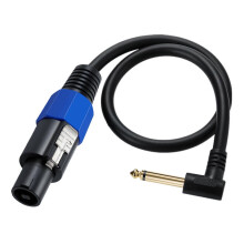 Speakon Male Connector to 6.35mm 1/4" TS Male Plug Speaker Cable, 0.5m 22 AWG ABS Construction for Audio Amplifier PA Speaker System