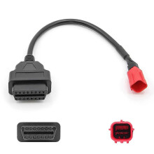 Adaptador Diagnóstico OBD2 de 6 pines a 16 pines Compatible con Suzuki Yamaha Ducati Honda KTM para motos Euro 5