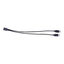 Rozdzielacz kabla USB 2.0 Typ A żeński na 2 męskie, czarny, 37 cm, 2-portowy hub zasilania do komputera i dysków zewnętrznych
