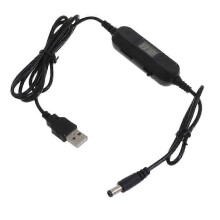 USB kábel s nastaviteľným napätím 5,5 x 2,1 mm 1,3 V - 12 V s LED voltmetrom pre LED svetlá, ventilátorovú hračku