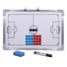 Tavolo tattico tattico calcio magnetico tattico in alluminio, con anello sospensione, bottoni magnetici, penna e gomma per allenamento