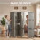 Homcom HOMCOM 4 Panel Folding Room Divider, Privacy Screen with Shelves, Grey 3