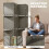 Homcom HOMCOM 4 Panel Folding Room Divider, Privacy Screen with Shelves, Grey 4
