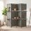 Homcom HOMCOM 4 Panel Folding Room Divider, Privacy Screen with Shelves, Grey 6