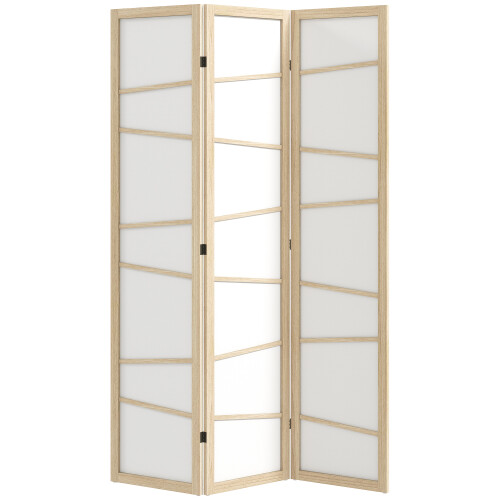 Homcom HOMCOM Room Divider, Screen Protector with Frame, Natural Wood Finish 1