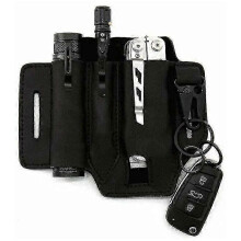 Leather Sheath with Belt Loop compatible with Leatherman Gerber SOG Multitools, Crazy Horse Leather EDC Pocket Organiser for Knives Flashlights Pens