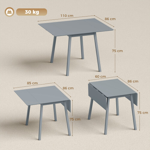 Homcom HOMCOM Extendable Kitchen Table for 2-4, Folding Drop Leaf Dining Table 1