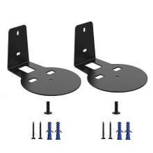 2 Pieces Speaker Wall Mount Bracket compatible with Sonos Era 100, Steel Black Swivel Speaker Holder Replacement Bracket with Mounting Accessories