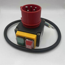 Enchufe de interruptor industrial 16A 380/400V 3 polos+N+E plástico negro rojo Compatible con partidor de tronco para conexión de energía
