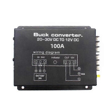 Konwerter DC-DC 24 V na 12 V 100 A z kontrolą temperatury do zasilania wózków golfowych, ciężarówek, autobusów, pojazdów kempingowych