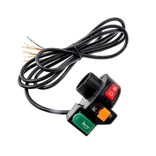 Electric Scooter 3-in-1 Handle Switch, Turn Light Horn Head Light Control Switch, Black Plastic, For Citycoco