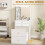 Homcom HOMCOM Dressing Table with Mirror and Stool, Makeup Desk with Drawers, White 3