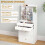 Homcom HOMCOM Dressing Table with Mirror and Stool, Makeup Desk with Drawers, White 4