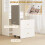 Homcom HOMCOM Dressing Table with Mirror and Stool, Makeup Desk with Drawers, White 5