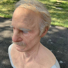 Realistic Latex Big Nose Old Man Full Face Headgear, Natural Latex Wrinkle Masks for Masquerade Parties Halloween Easter Christmas Role Play