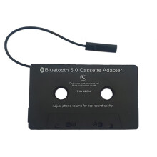 Compatible with Bluetooth 5.0 Portable Cassette Player Adapter, Built-in Rechargeable Battery, Two Indicator Lights, for Car Home Audio Streaming
