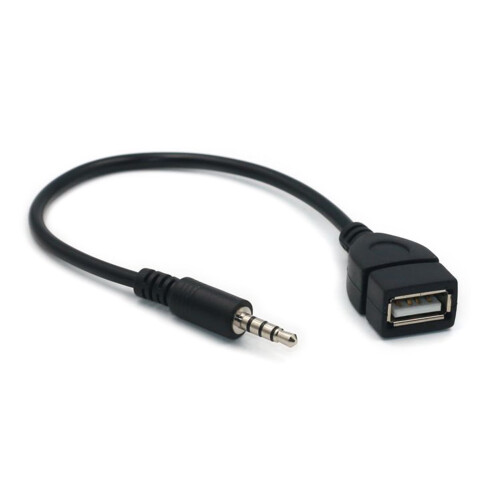 3,5 mm til USB-lydadapterkabel for bruk i kjøretøy