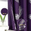 Purple blackout curtains silver palm pattern 52x63 in 2 3
