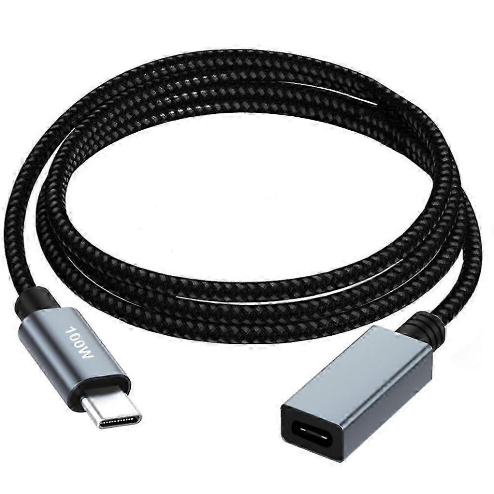 Usb C Extension Cable 100W 480Mbps Male To Female Nylon Braided Compatible With Laptops Tablets 6901168095515