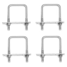 4 Pieces Stainless Steel Square U Bolts, M8 60mm x 120mm, with Nuts Frame Plate for Pipe Fixing, Construction Vehicle Ship Building