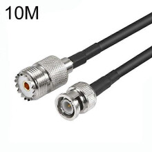 BNC Male to UHF Female RG58 Coaxial Pigtail Cable, 10m Length