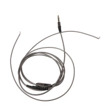 Replacement 1.2m 3.5mm Right Angle Headphone Cable With Mic, Grey TPE Pure Copper Core For Headphone Repair Upgrade