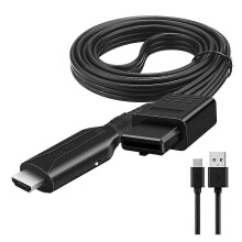N64 naar HDMI Converter HD Link Kabel, compatibel met N64 SNES NGC, 1080P Plug and Play Mannetje naar Mannetje, Zwart ABS Metaal voor TV en Computer