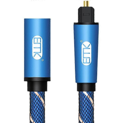 Cabo Extensor Áudio Óptico SPDIF 1m Macho para Fêmea Compatível com Dispositivos Toslink
