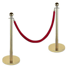 2 Pack 1.5m Red Velvet Crowd Control Rope Barriers with Polished Gold Snap Hooks for Red Carpet Events Car Shows Upscale Affairs