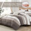 Chocolate Full Size Comforter Set 3-Piece Lightweight Stripe 4