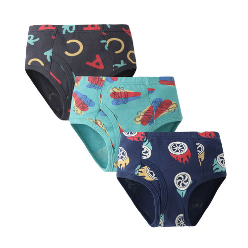 Boy's Summer Briefs Cartoon Print 3-Pack