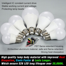 JINYUN LED Bulb A60 E26 Base 6W 700lm 6000K