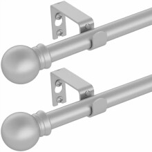 Ezüst függönyrúd szett 86-152 cm 5/8 hüvelykes strapabíró fém