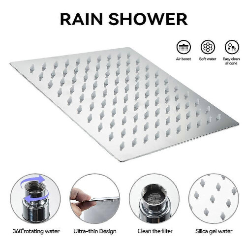 Chuveiro de chuva preto de 8 polegadas com pulverizador manual, 5 modos, braço de extensão de 11 polegadas, montado na parede 2