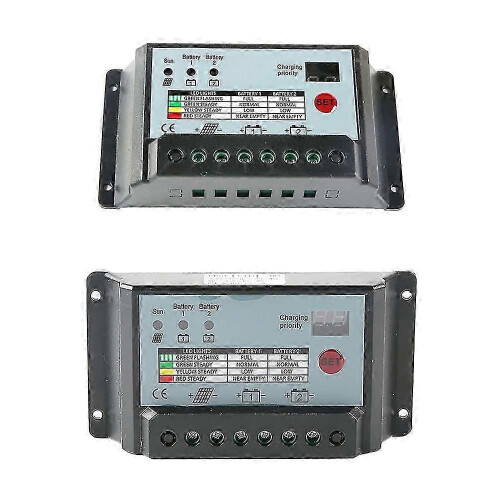 20A Dual Battery Solar Panel Charge Controller Regulator for 12V 24V Batteries with Multiple Protections Prevent Overcharging Overdischarging 1