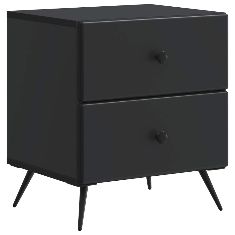Vidaxl Bedside Cabinet Black 43 X 34.5 X 47.5 Cm Engineered Wood