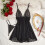 Camicia da notte da donna in pizzo nero e rete, taglia XL 5