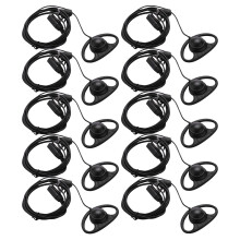 10X 2 Pin Advanced D Shape Clip-Ear Ptt Headset Earpiece Mic for 2 Way Radios GP88S GP300 GP68 GP2000 GP88