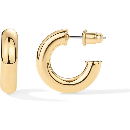 14 karat forgyldte chunky åbne hoop-øreringe til kvinder