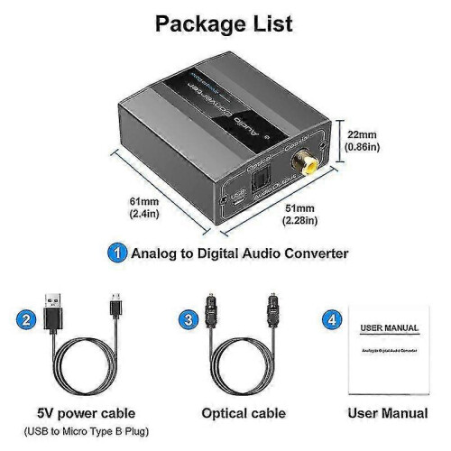 Conversor Áudio Analógico para Digital Coaxial e Óptico com Chip Profissional e Redução de Ruído 2