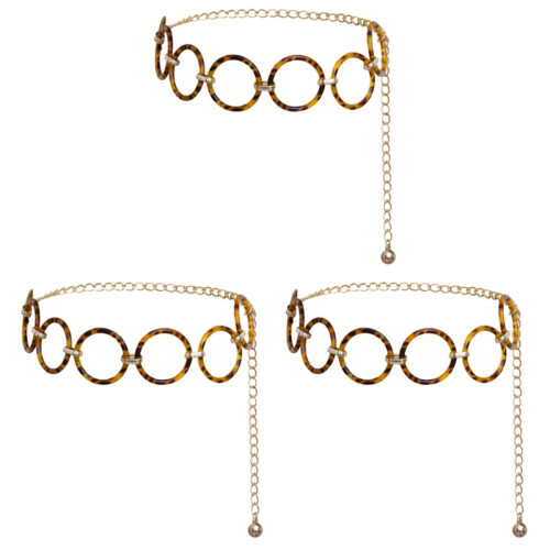 3Pièces Chaînes Corporelles Dorées Pour Fêtes Chic