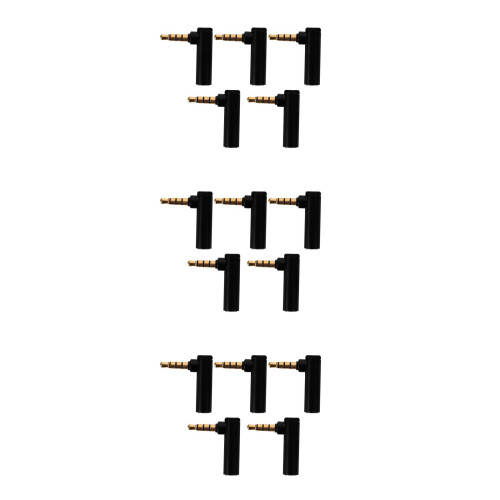 15Pièces Adaptateur 3.5mm À Noir Angle 90 Résistant