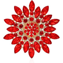 Broche de flor con diamantes de imitación, pin de solapa grande de cristal, 1 pieza