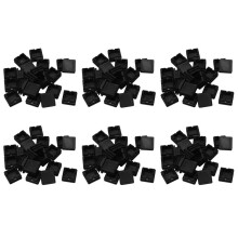 Square Table Chair Leg Tube Pipe Feet Insert Cap 25mmx25mm 120Pcs Black