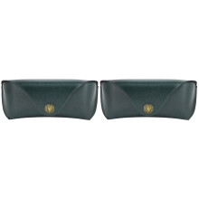 2Pièces Étui Rétro En PU Vert Et Pour Lunettes