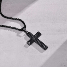 Collier croix clou, pendentif en argent sterling 925