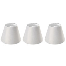 3X Lamp Shade Linen Fabric Lamp Shade Small 5 Inch Top X 9 Inch Bottom X 7 Inch Tall (White with Gold Threads)