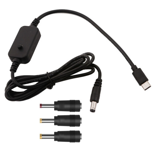 USB-C til 2,5x0,7 mm justerbart PD-strømkabel